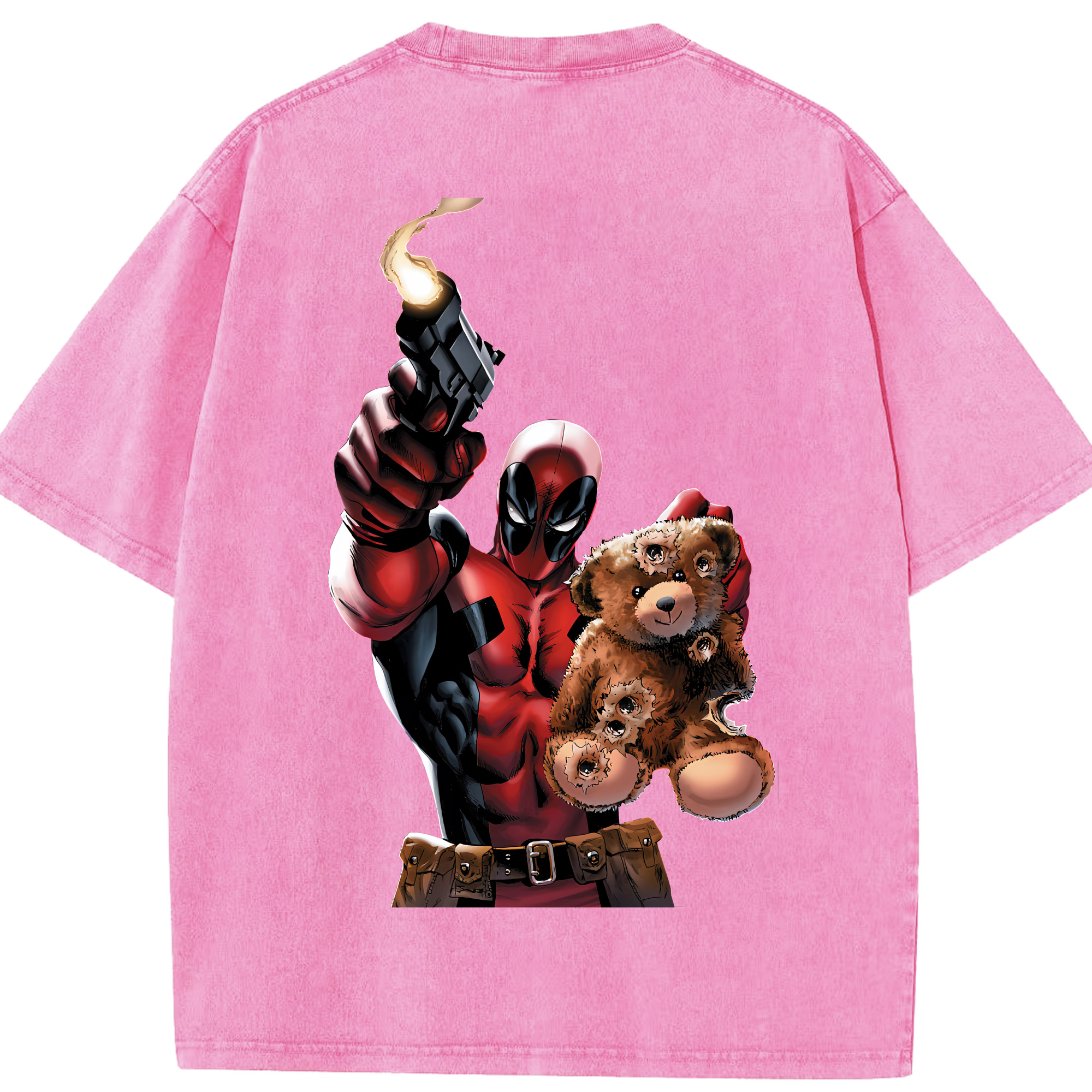 （画像用） Deadpool デッドプール 綿100% ヴィンテージ風 半袖Tシャツ（背面プリント）